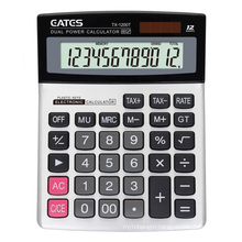 Factory Price 12 Max Digits High Tech Dual Power Scientific Calculator Metal Panel Office Desktop TAX Calculator